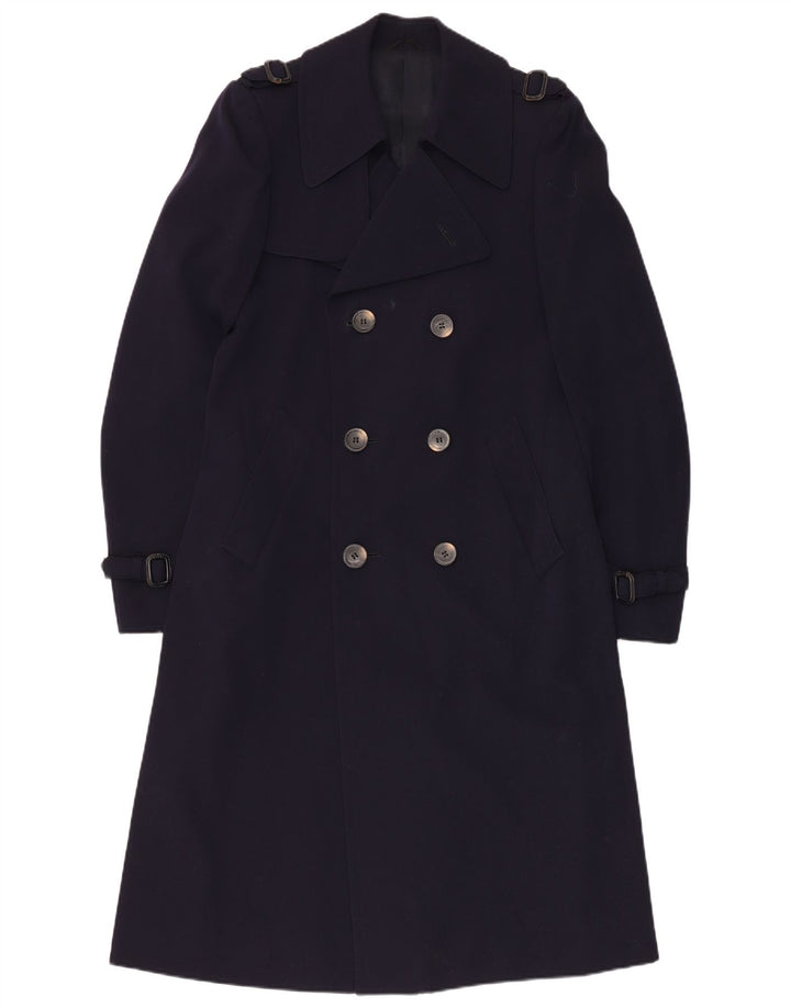 Chantal Damen Trenchcoat UK 12 Mittlere marineblaue Schurwolle