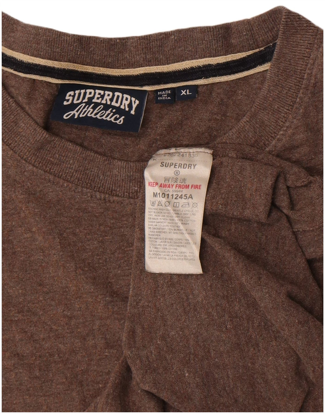 Superdry Herren T-Shirt Top XL Braun Baumwolle