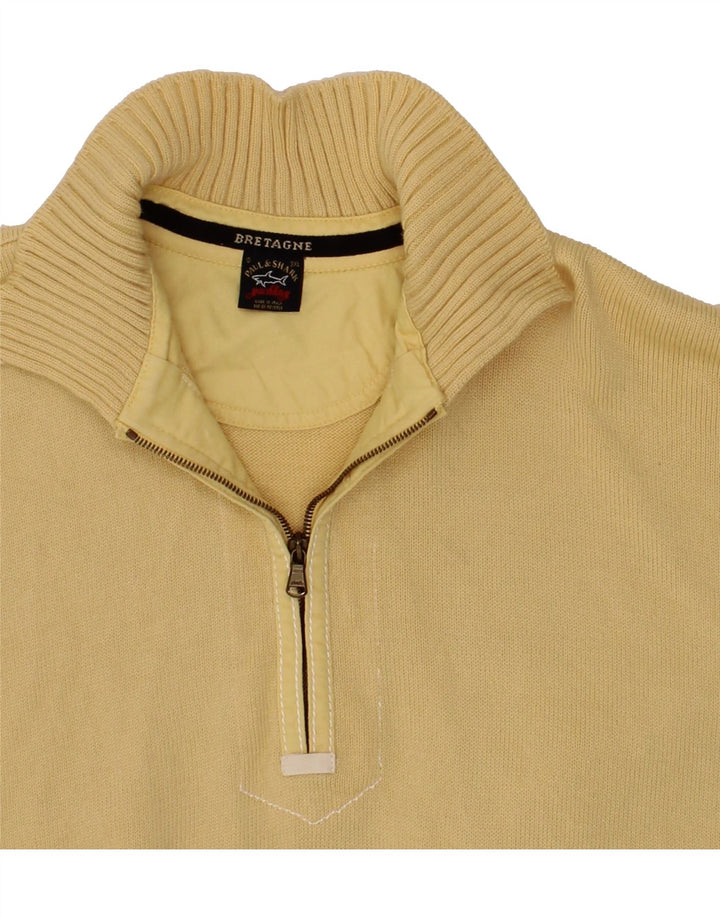 PAUL & SHARK Herren-Pullover mit Reißverschluss am Hals, 3XL, gelbe Wolle