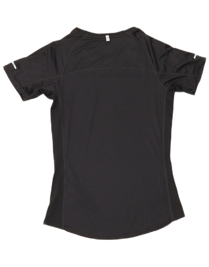 Nike Damen Dri Fit T-Shirt Top UK 10 Small Schwarz Polyester