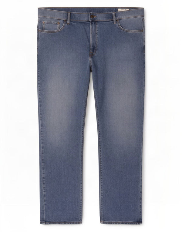 Marks & Spencer Mens Regular Straight Jeans W44 L31 Blue Cotton