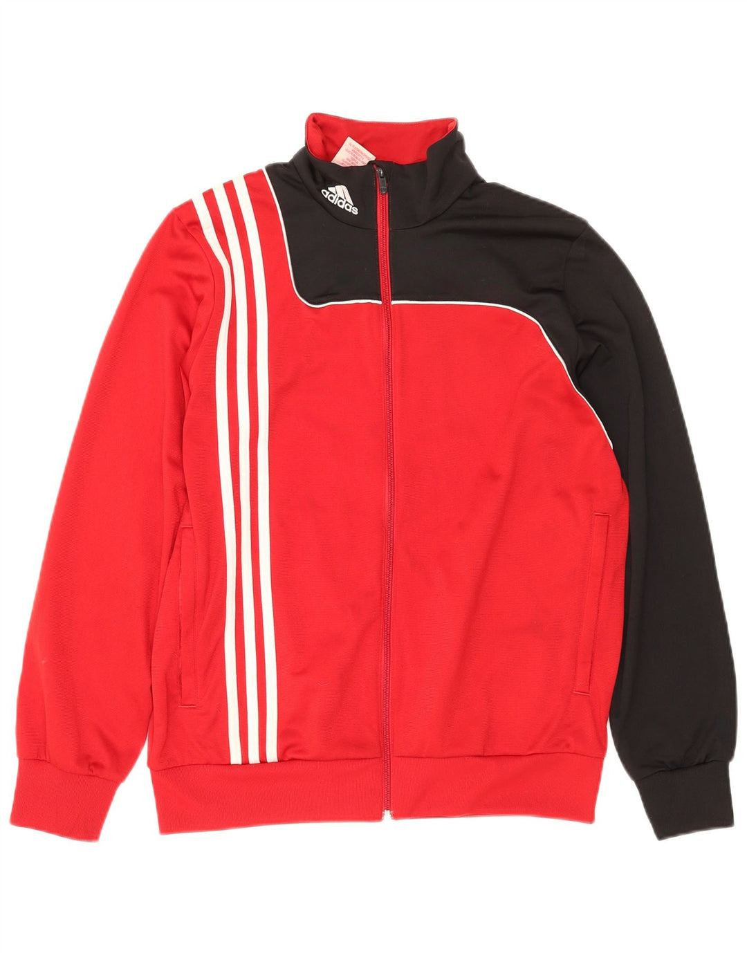 ADIDAS Jungen-Trainingsanzug, Oberteil, Jacke, 15–16 Jahre, rotes Farbblock-Polyester