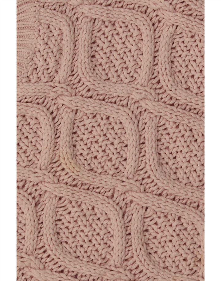 Zara Damen-Pullover mit Rundhalsausschnitt, UK 14, mittelrosa, Baumwolle