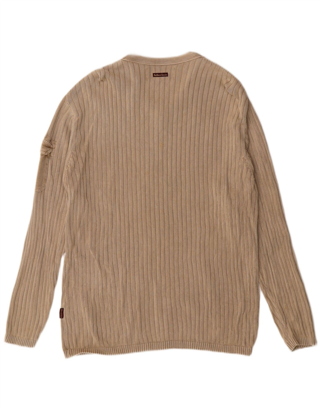 Marlboro Classics Herren-Pullover mit V-Ausschnitt, groß, beige, Baumwolle, klassisch