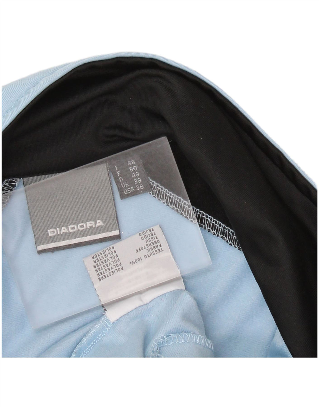 DIADORA Herren-Trainingsanzugoberteil, UK-Größe 38, mittelblaues Colourblock-Polyester
