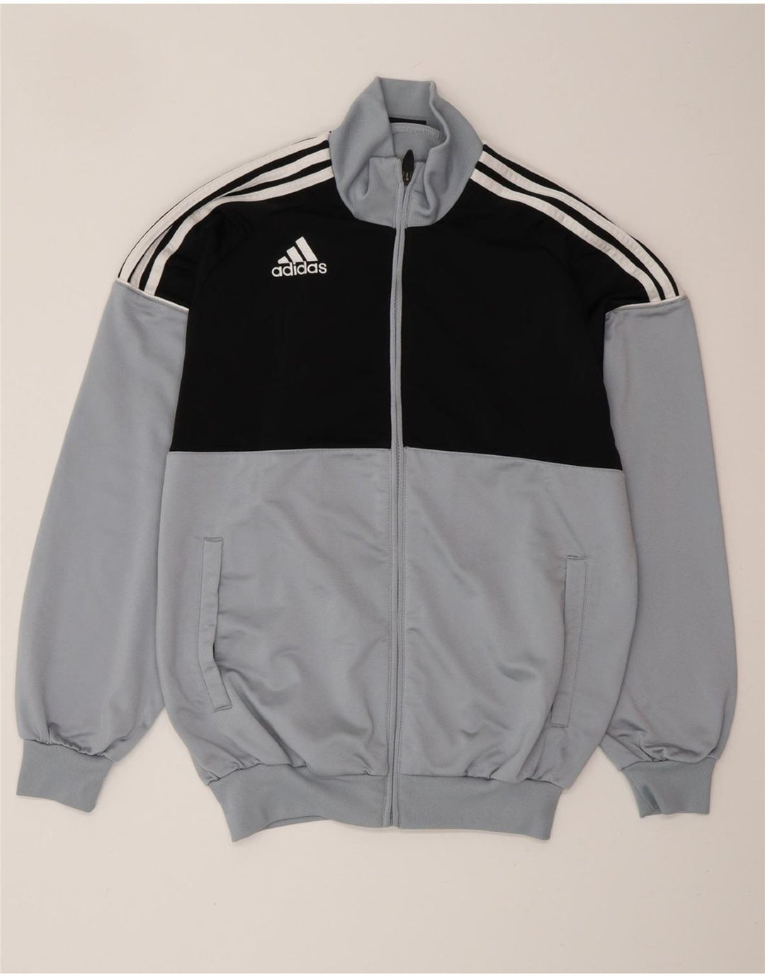 ADIDAS Herren-Trainingsanzug mit lockerer Passform, Top-Jacke, UK 36/38, klein, blau, Farbblock