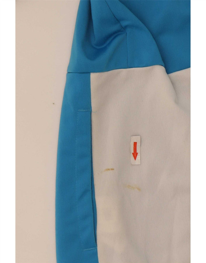 Adidas Damen-Trainingsanzug-Oberteiljacke UK 12/14 Mittelblauer Farbblock