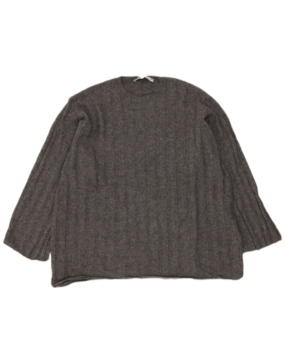 ZARA Damen-Pullover, übergroß, Rundhalsausschnitt, Gr. 6, XS, Grau, Polyamid