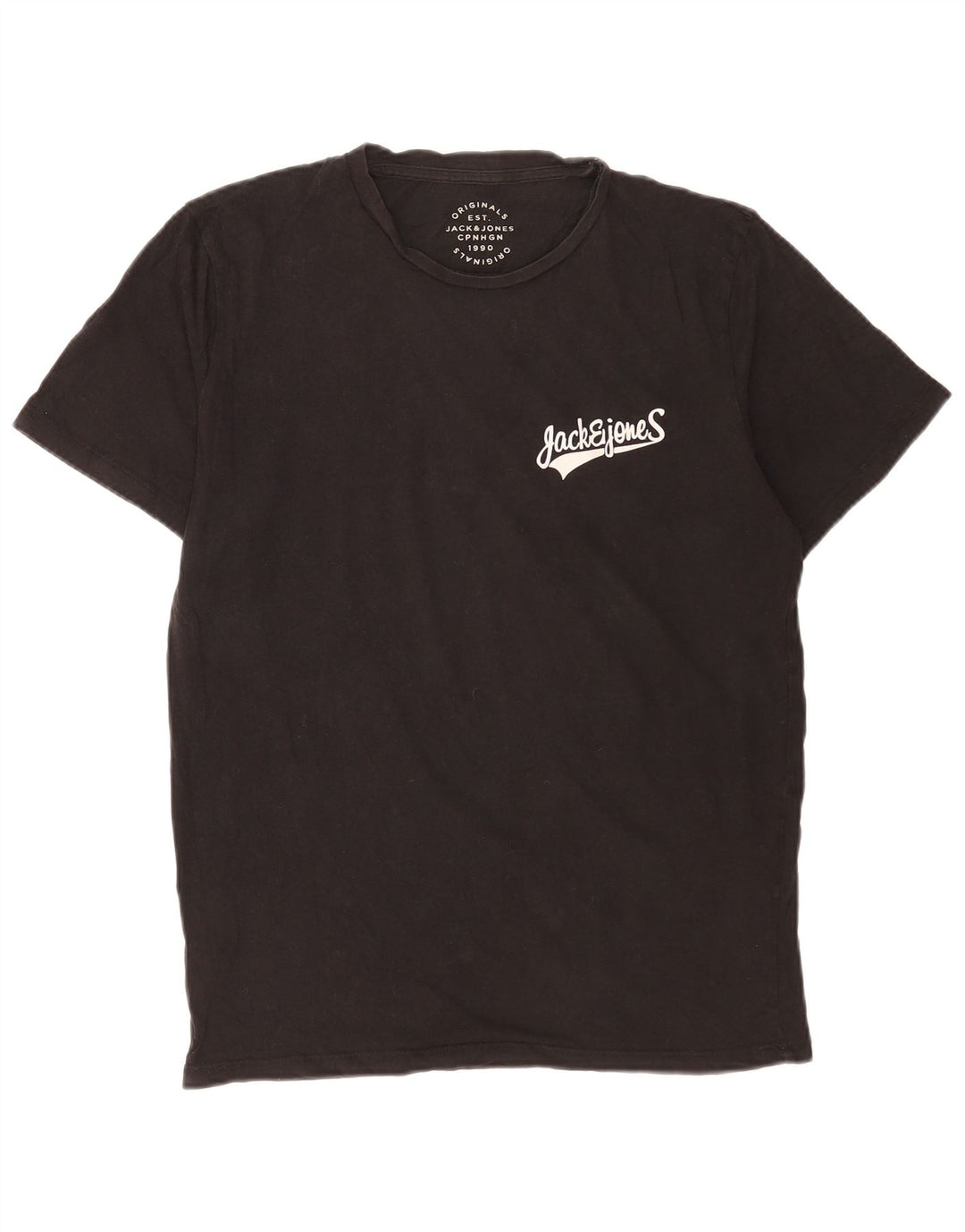 Jack & Jones Herren-T-Shirt mit Grafik, Größe S, schwarze Baumwolle