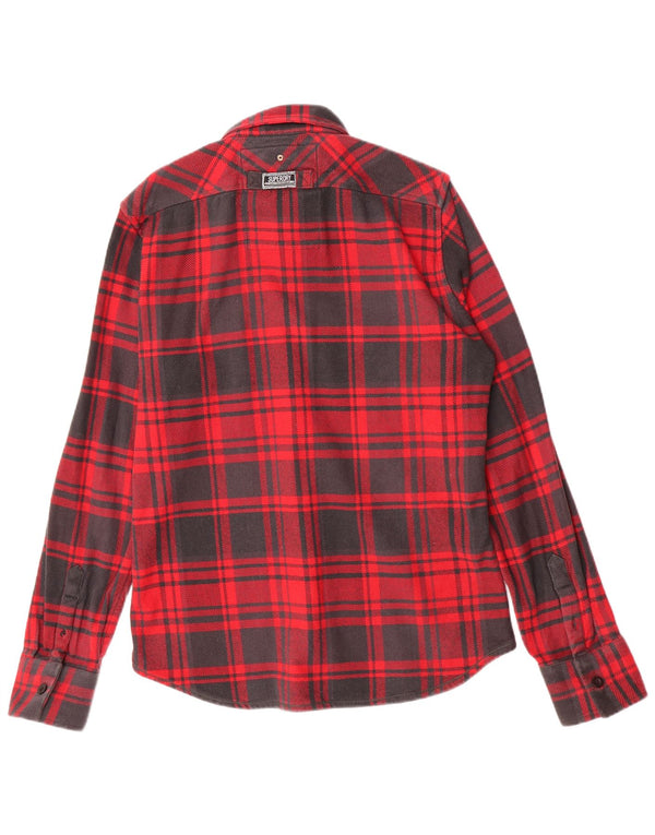 Superdry Herren-Lumberjack-Flanellhemd XL, rot kariert, Baumwolle