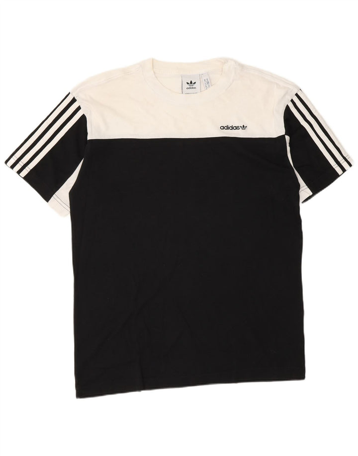 Adidas Herren T-Shirt Top Medium Schwarz Colourblock Baumwolle