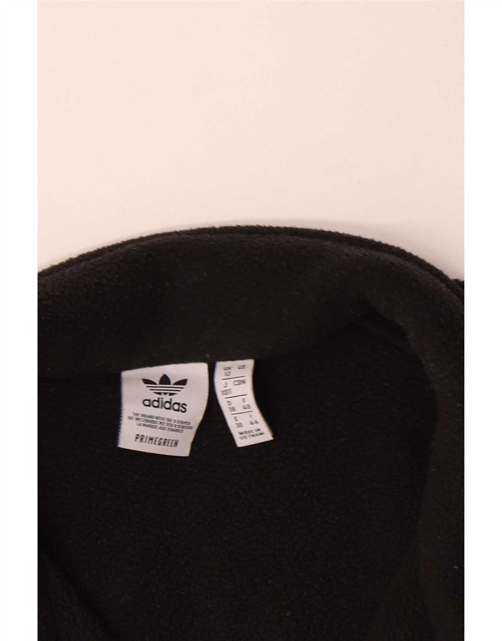 Adidas Damen-Fleecepullover mit Reißverschluss, übergroß, UK 12, mittelschwarz, Polyester