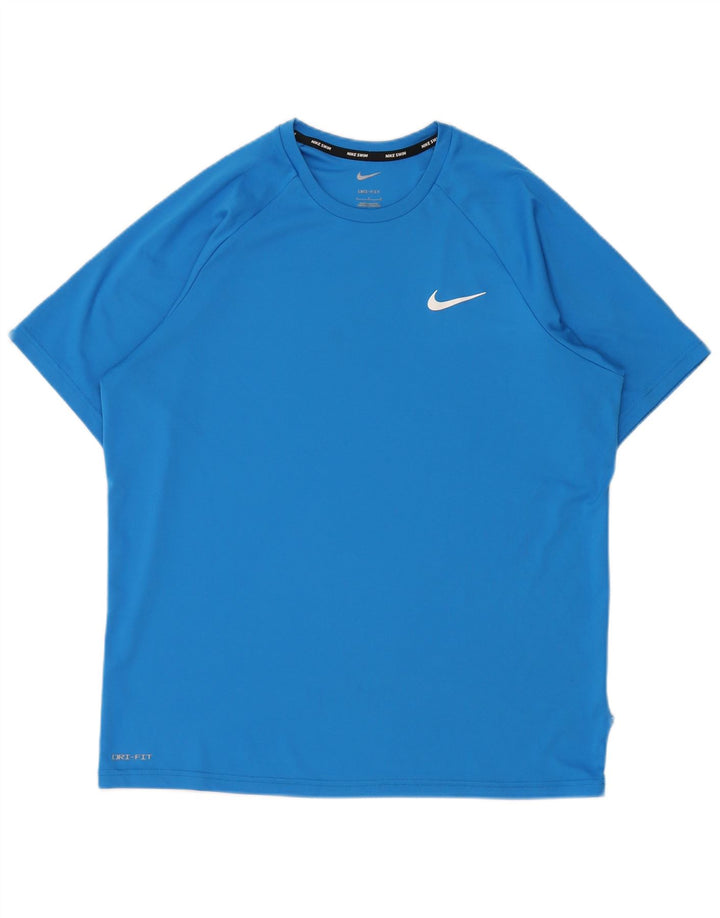 Nike Herren Dri Fit T-Shirt Top, Größe L, Blau