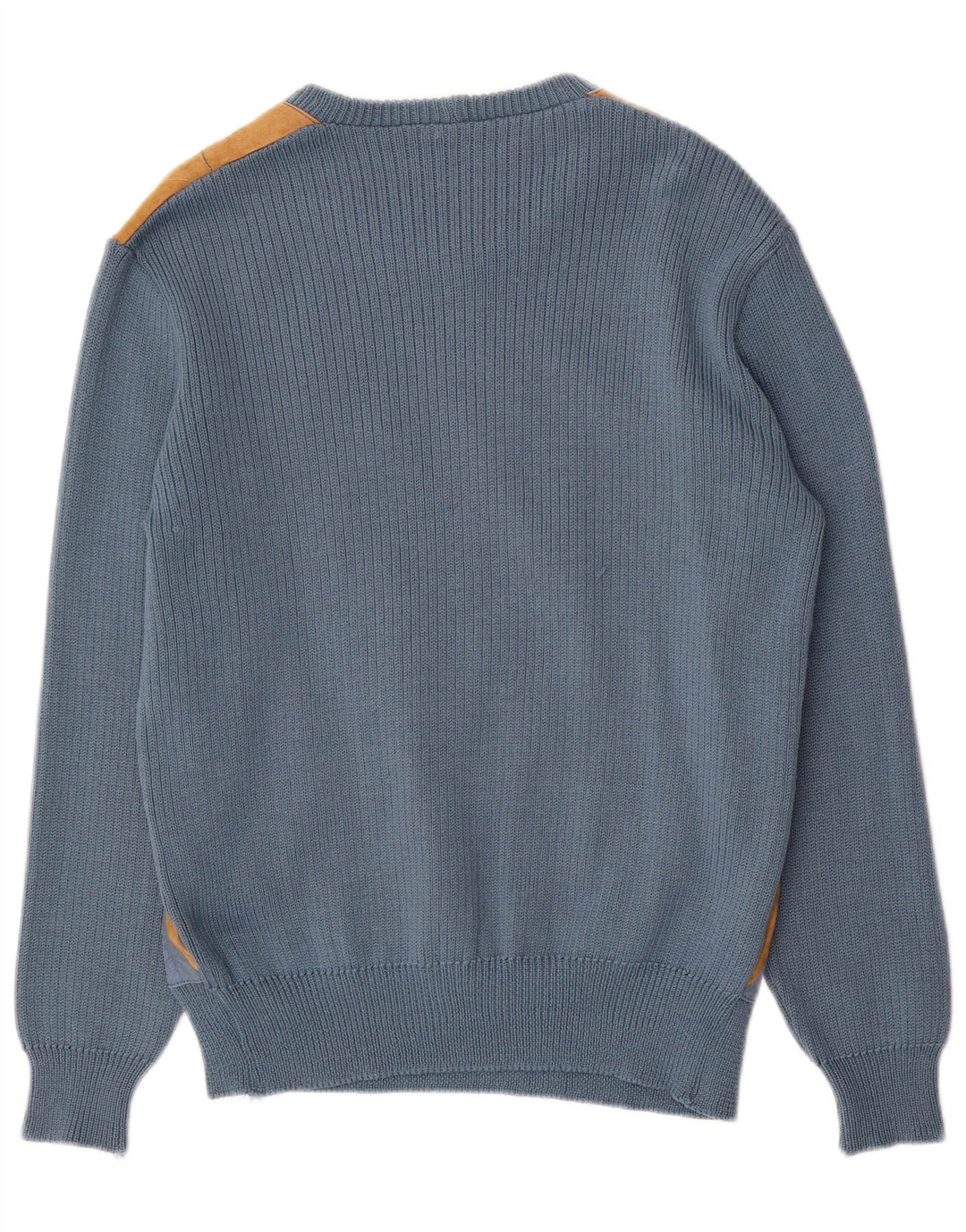 Vintage Herren-Pullover mit Rundhalsausschnitt, mittelblau, Argyle/Diamant-Acryl