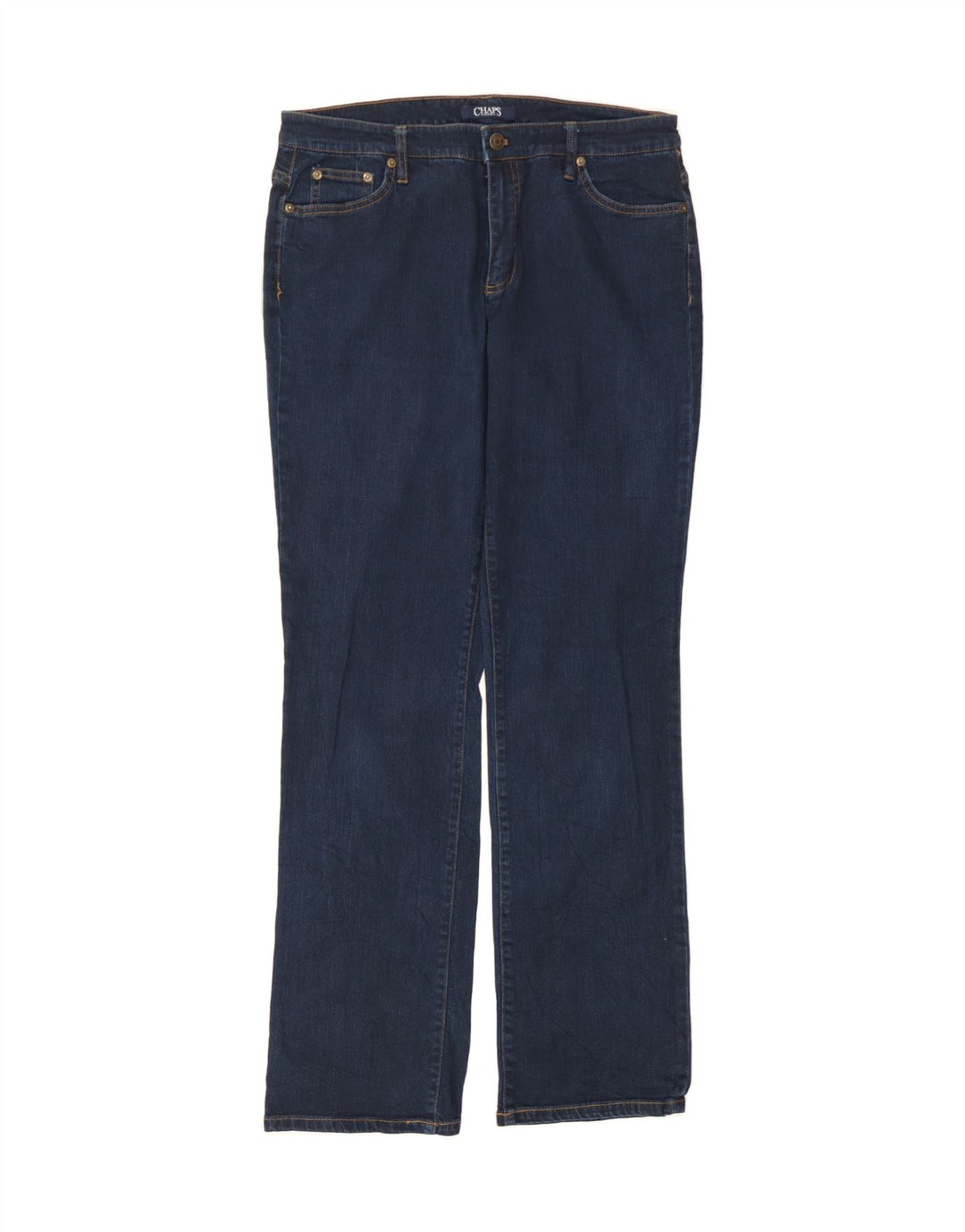 CHAPS Womens Straight Jeans US 12 Large W34 L32 Navy Blue Vintage Chaps and Second-Hand Chaps from Messina Hembry 