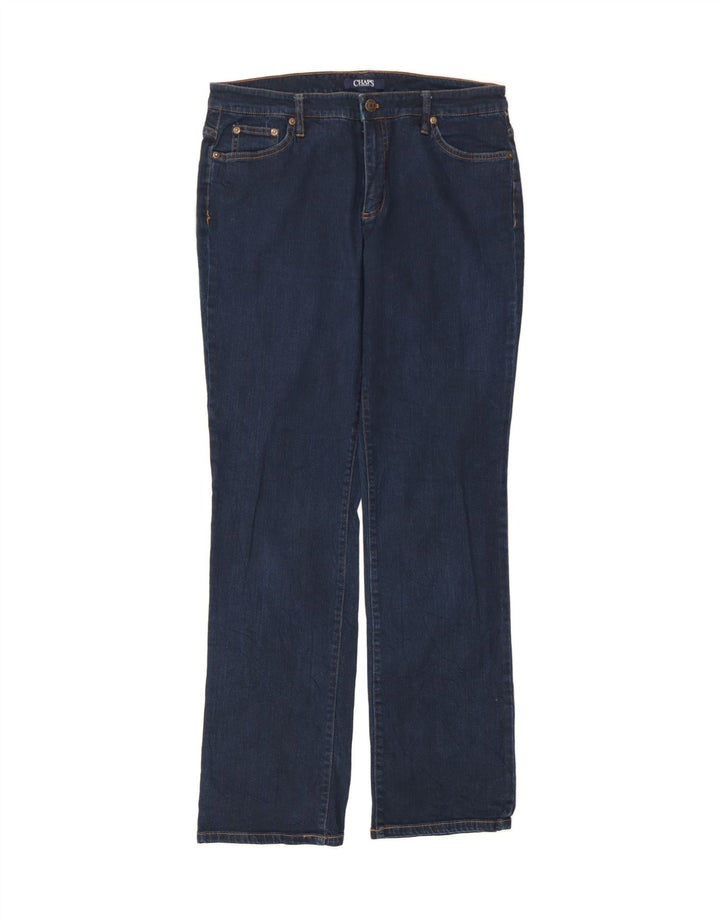 CHAPS Womens Straight Jeans US 12 Large W34 L32 Navy Blue Vintage Chaps and Second-Hand Chaps from Messina Hembry 