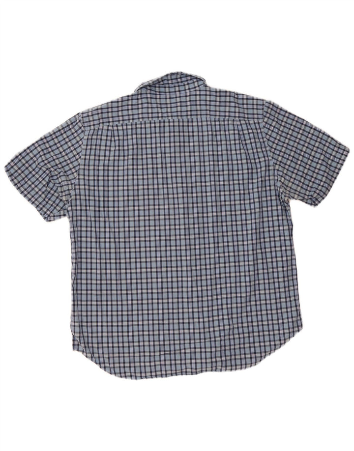 Nautica Herren-Kurzarmhemd 2XL, blau kariert, Baumwolle