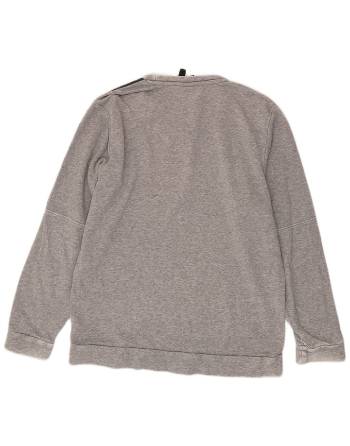 ADIDAS Herren-Sweatshirt-Pullover, große grau gefleckte Baumwolle