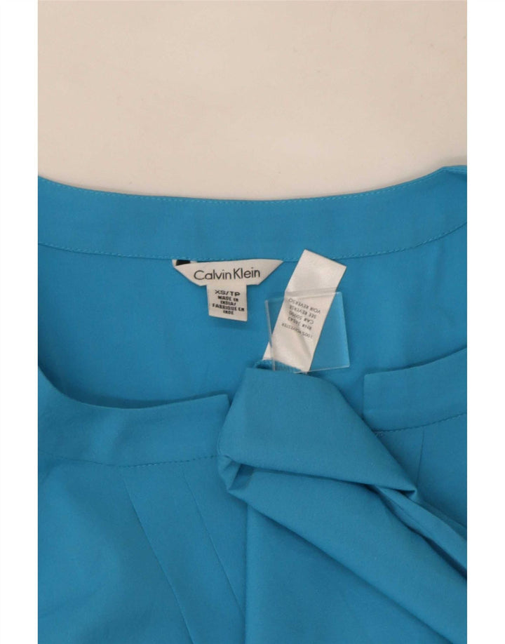 Calvin Klein Damen ärmelloses Blusenoberteil UK 6 XS Blau Polyester