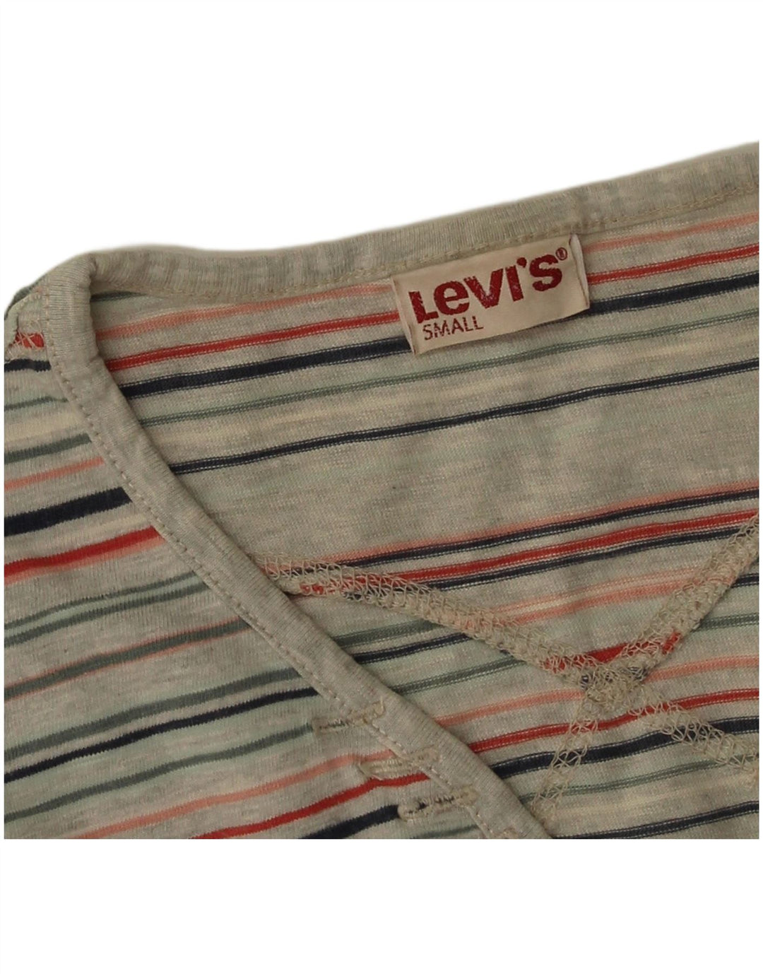 Levi's Damen Top Langarm UK 10 Small Mehrfarbig gestreift