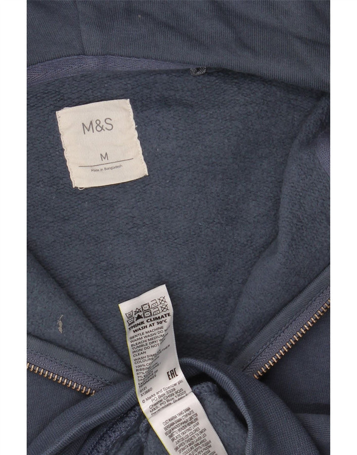 Marks & Spencer Herren-Kapuzenpullover mit Reißverschluss, mittlere marineblaue Baumwolle