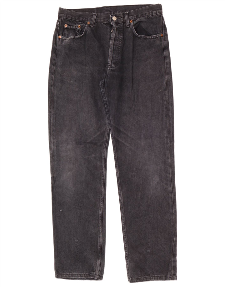 Levi's Herren 501 Straight Jeans W34 L34 Schwarze Baumwolle