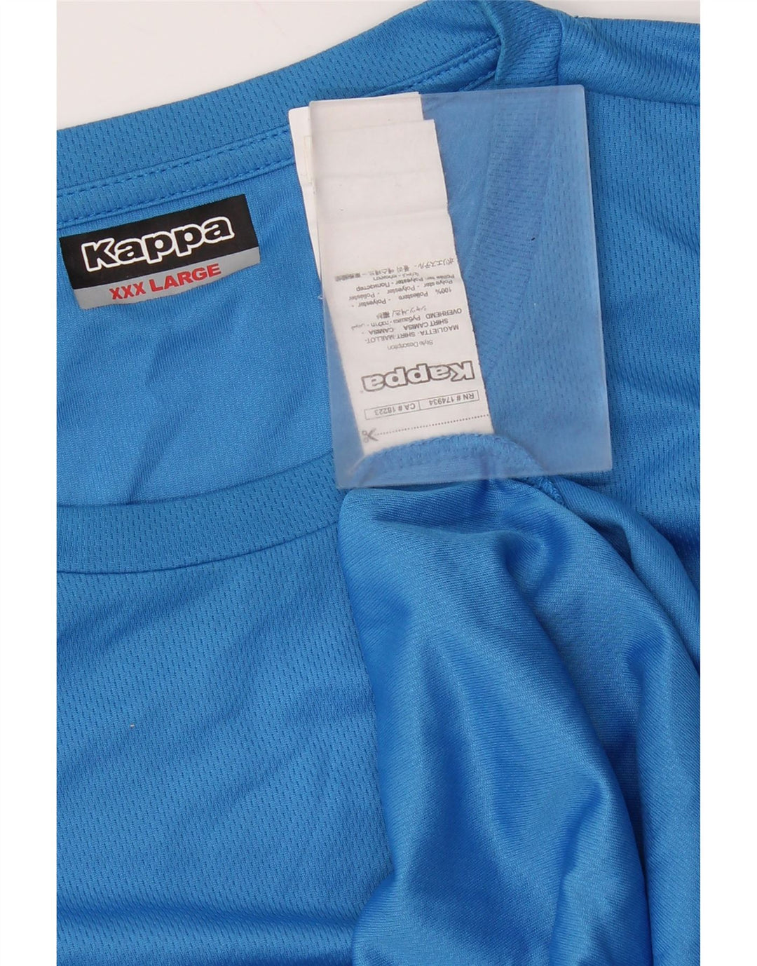 Kappa Herren Grafik T-Shirt Top 3XL Blau Polyester