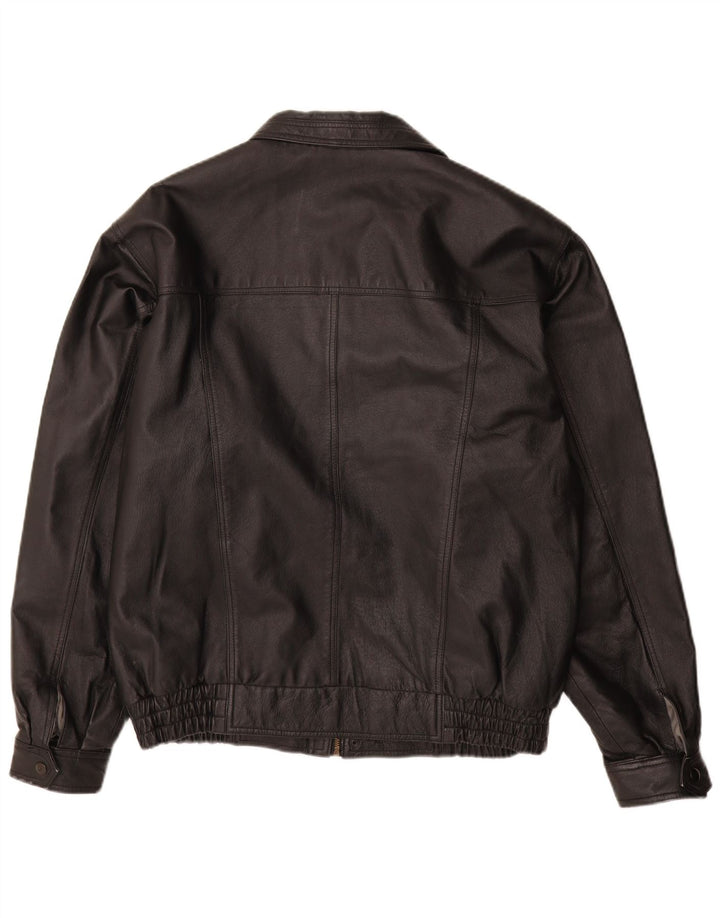 Vintage Herren Lederjacke UK 40 Großes schwarzes Leder