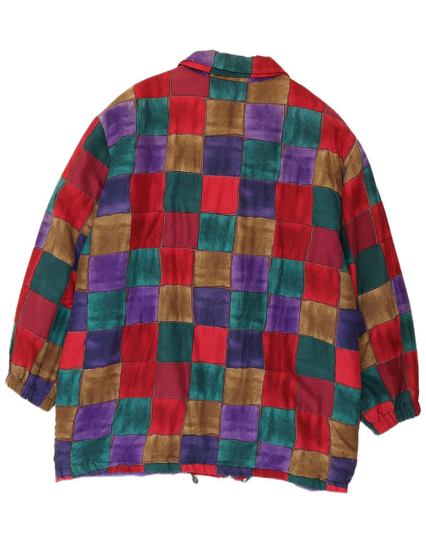 Vintage Damen Übergroßer Windjacke Mantel EU 44 XL Mehrfarbiges Patchwork