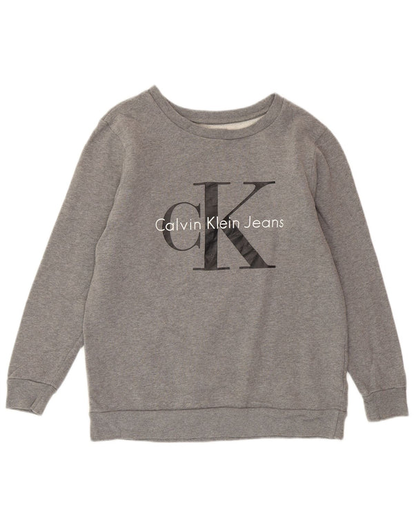 CALVIN KLEIN JEANS Damen-Sweatshirt in Übergröße, Gr. 6, XS, Grau meliert