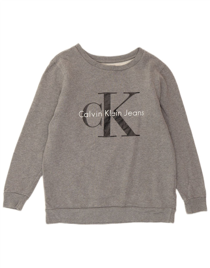 CALVIN KLEIN JEANS Damen-Sweatshirt in Übergröße, Gr. 6, XS, Grau meliert