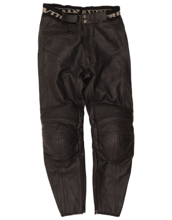 Rev'it Herren-Leder-Bikerhose IT 48 Medium W30 L29 Schwarzes Leder