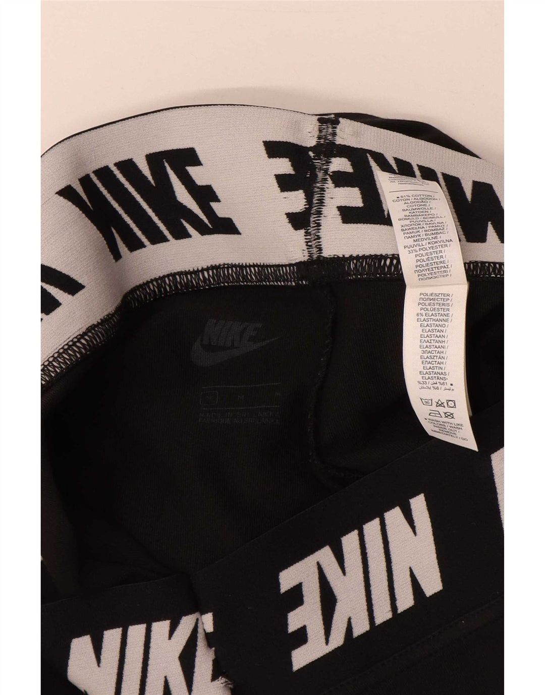 Nike Womens Graphic Leggings UK 12 Mittelschwarze Baumwolle