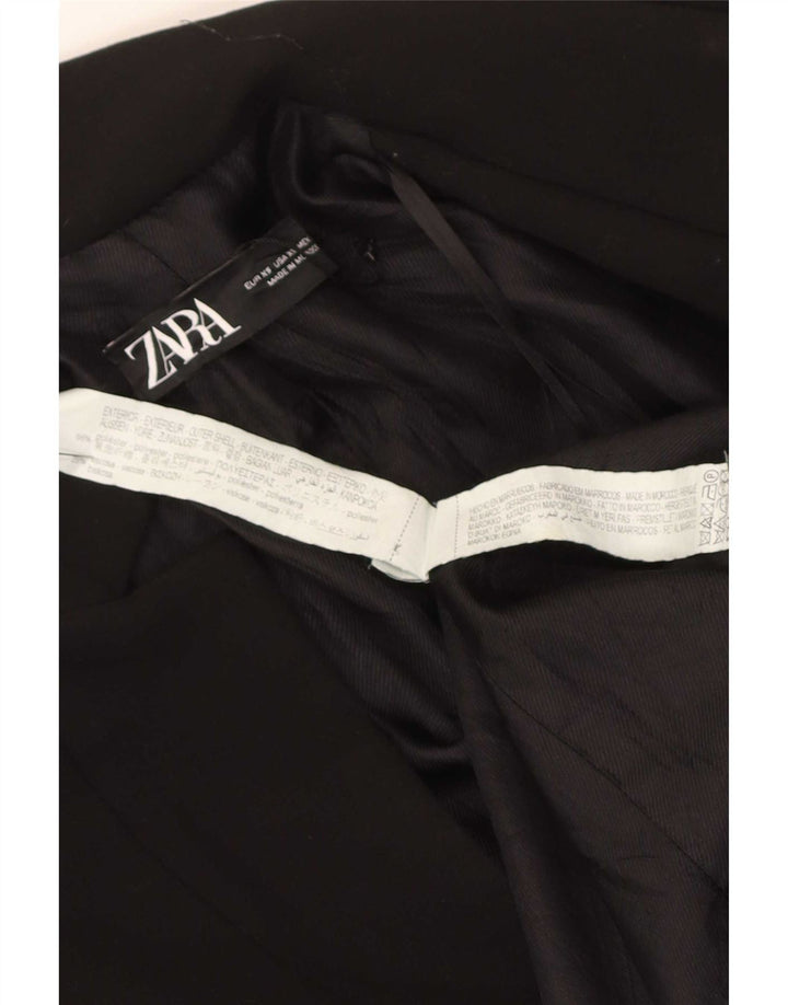 Zara Womens Open Overcoat UK 6 XS Schwarz Polyester