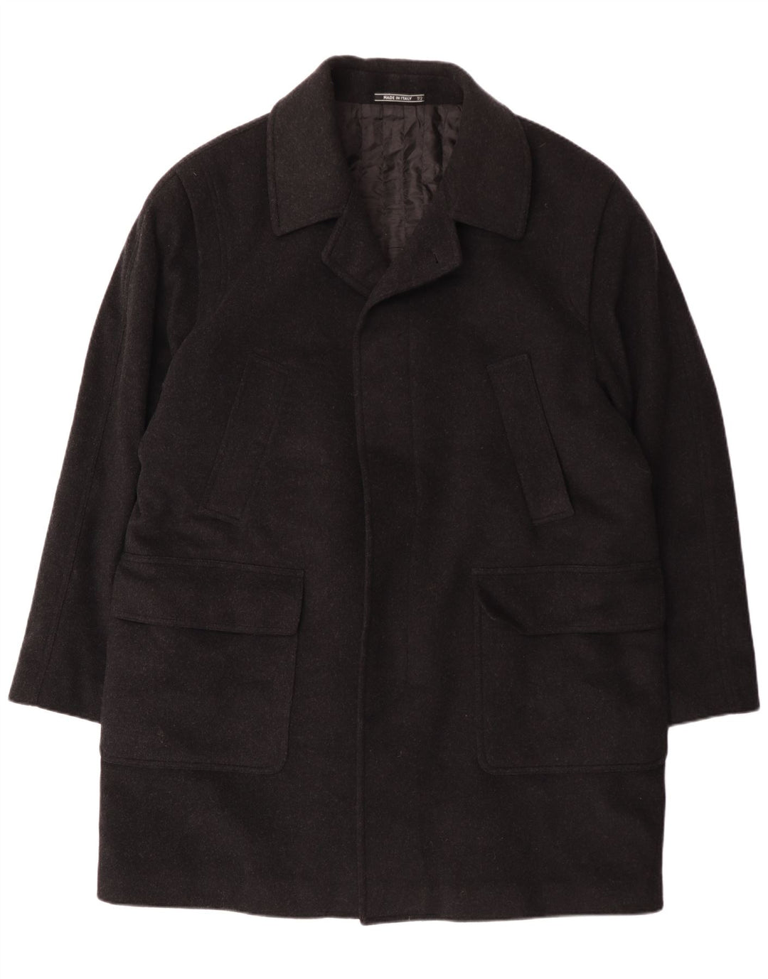 Franco Ancona Herrenmantel IT 52 XL Schwarze Wolle