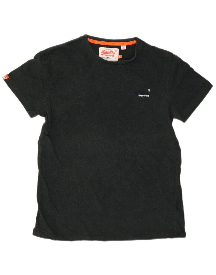 Superdry Herren T-Shirt Top Large Schwarz Baumwolle