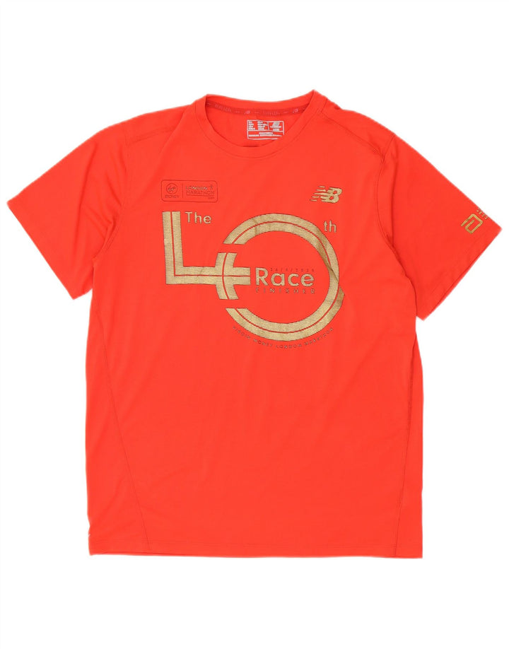 New Balance Herren Grafik-T-Shirt-Oberteil, großes rotes Polyester