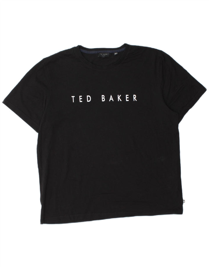 Ted Baker Herren-T-Shirt mit Grafik, Größe 5 XL, schwarze Baumwolle
