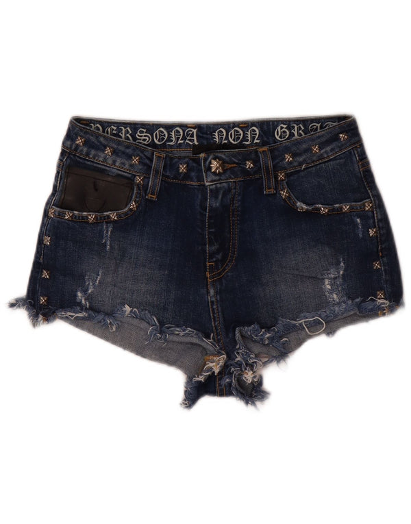 Richmond Damen Denim Hotpants UK 9 Small W26 Marineblau Baumwolle