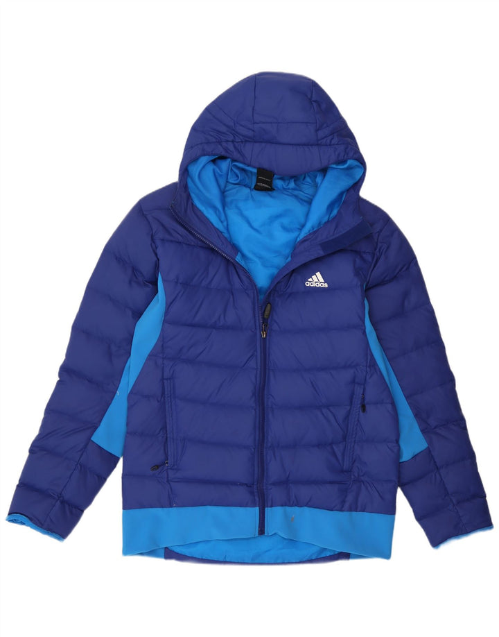 Adidas Herren-Jacke mit Kapuze, gepolstert, UK 40/42, mittelblau, Farbblock
