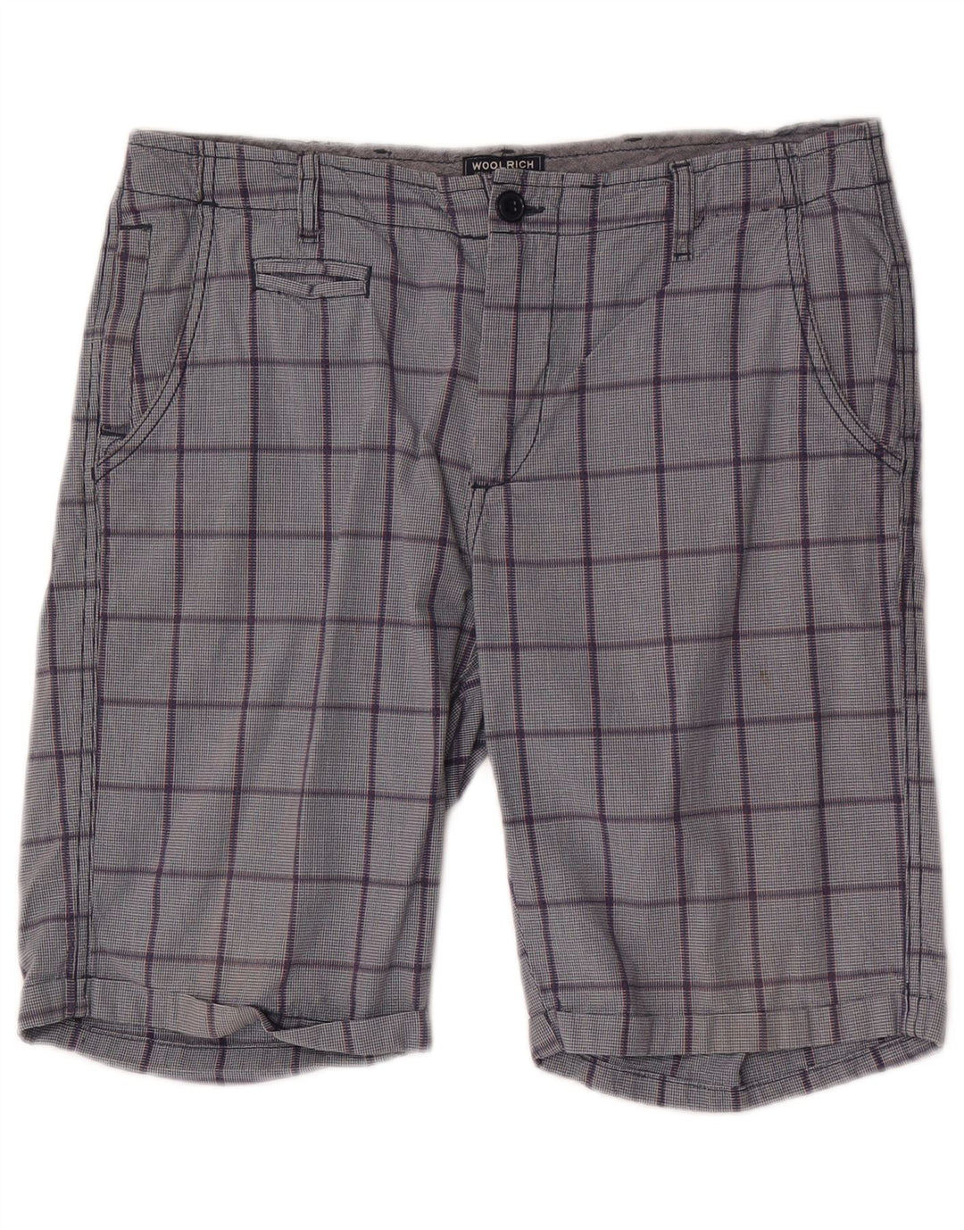 Woolrich Herren Chinoshorts W32 Mittelblau kariert