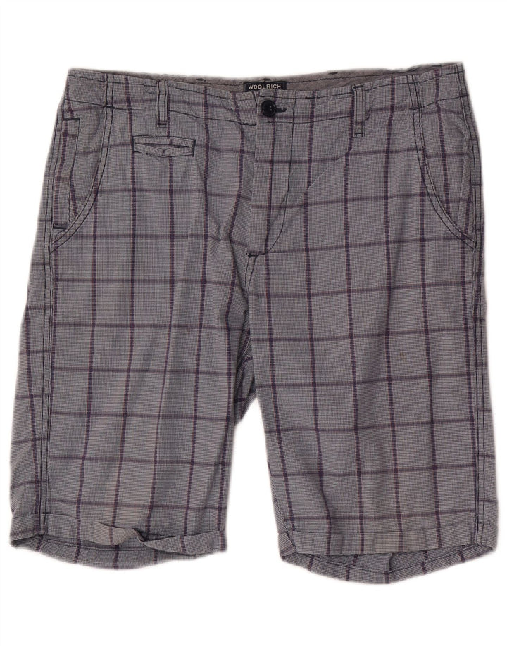 Woolrich Herren Chinoshorts W32 Mittelblau kariert