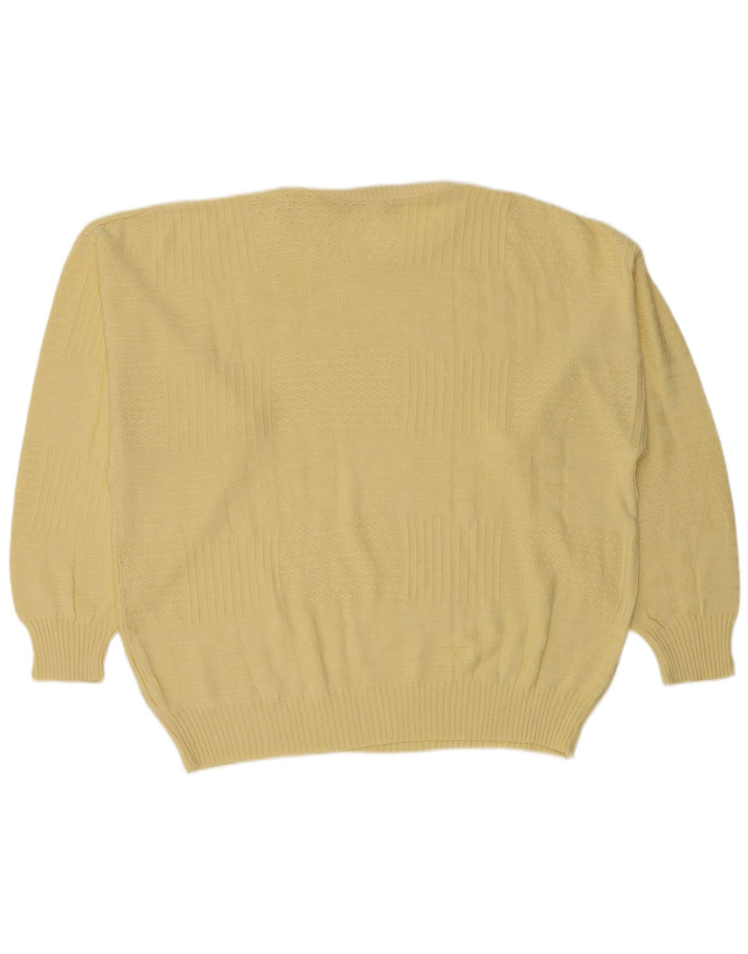 Vintage Herren Pullover mit Rundhalsausschnitt IT 50 Mittelgelbes Polyacryl