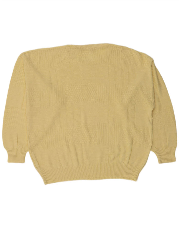 Vintage Herren Pullover mit Rundhalsausschnitt IT 50 Mittelgelbes Polyacryl