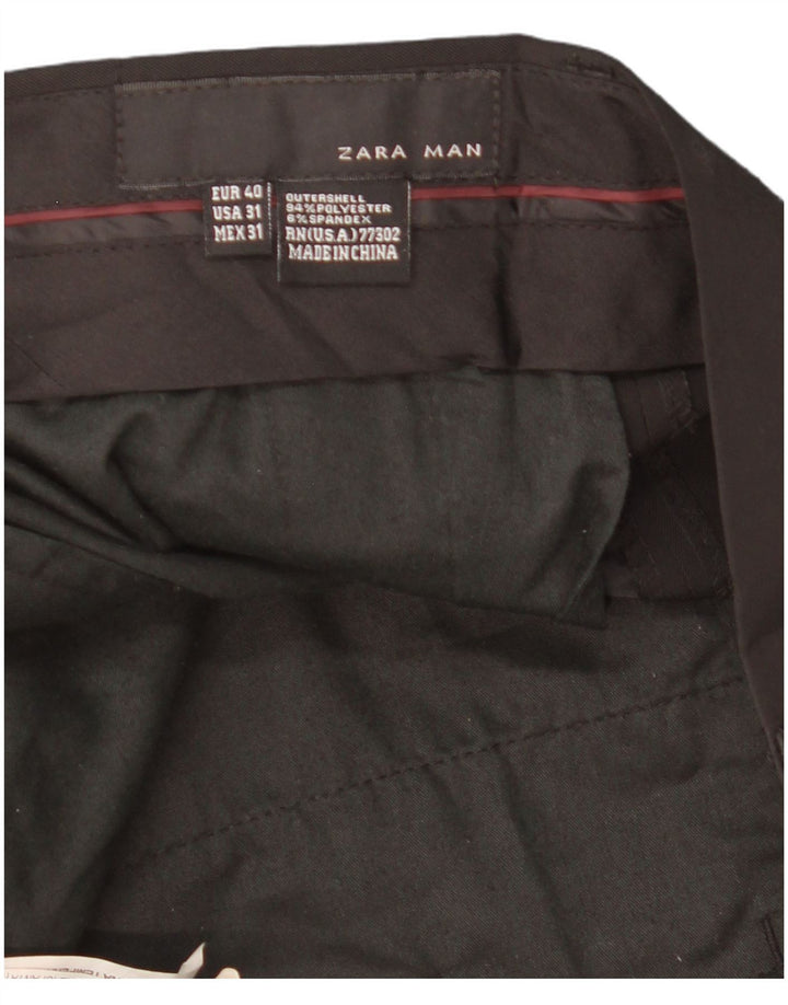 Gerade Chino-Hose für Herren von ZARA, EU 40, Größe M, W31, L34, Schwarz, Polyester