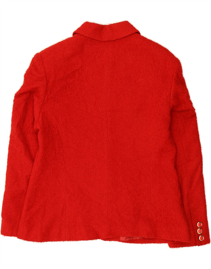 VINTAGE Womens 5 Button Blazer Jacket UK 14 Large Red Wool Vintage Vintage and Second-Hand Vintage from Messina Hembry 