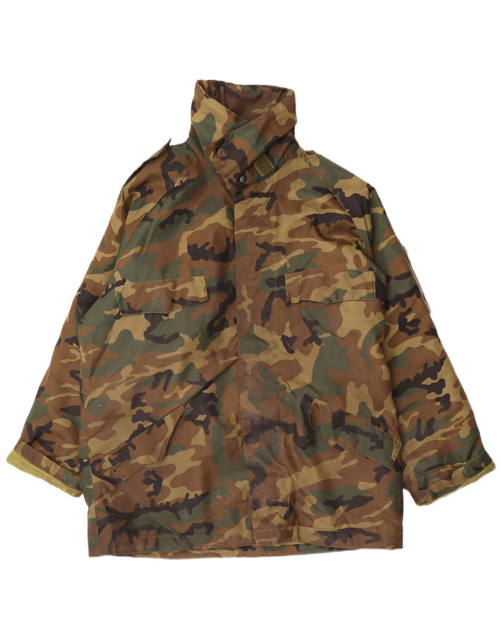 Vintage Herren Militärjacke UK 42 XL Khaki Camouflage Polyester