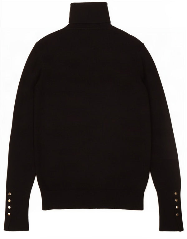 Zara Womens Roll Neck Jumper Sweater UK 14 Large Black