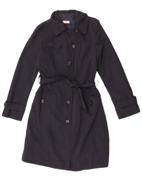 Max & Co. Damen Trenchcoat UK 8 Small Marineblau Polyamid