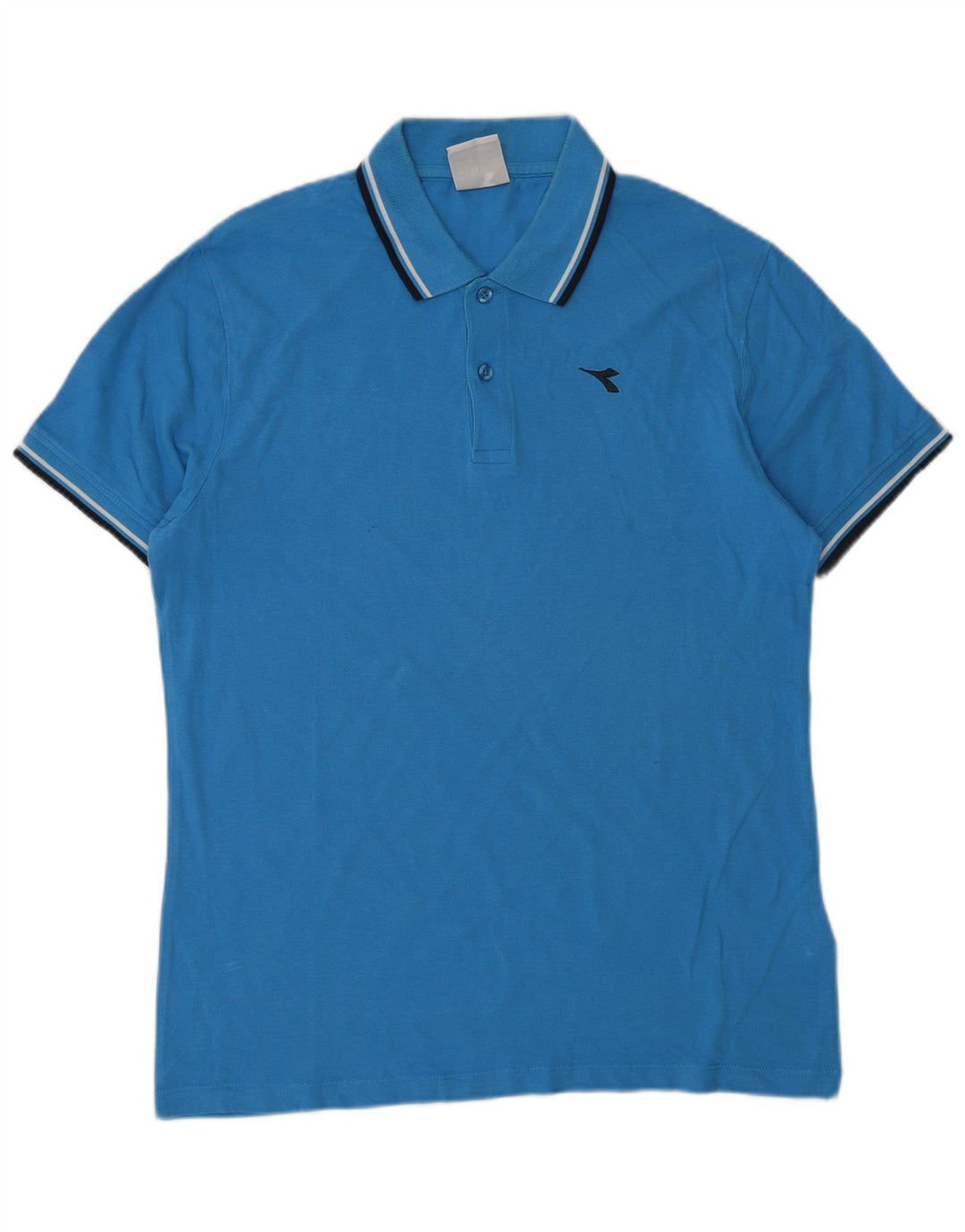 Diadora Herren-Poloshirt aus mittelblauer Baumwolle